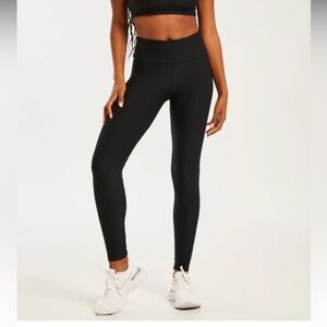 Full length black croco leggings